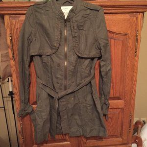 Free People Olive Green Trench Coat~6~Preowned